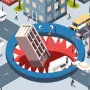 It's hard to stop playing Hole.io, an online arcade game. Starting in a small hole in the ground, your goal is to eat things in the city. With each bite, you get bigger until you're eating whole buildings, skyscrapers, and even huge structures.

